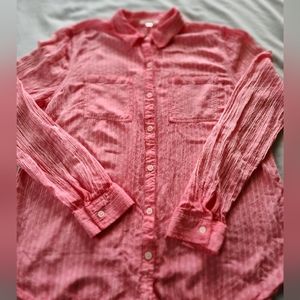 Ladies MAURICES Button Up Shirt Size Medium Long Adj. Sleeves Smoke Free Home